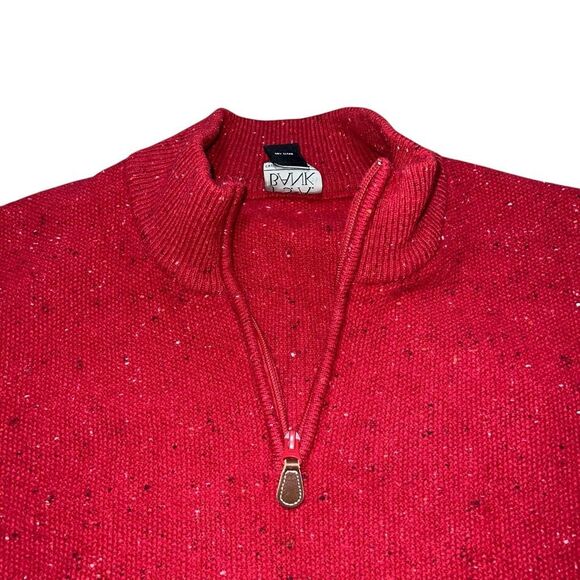 JOS A BANK Men’s 1/4 Zip Red Lambs’ Wool Pullover Size XXL - Picture 4 of 8